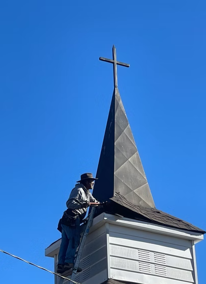 Church steeple roofing