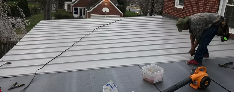 Metal panel roof install