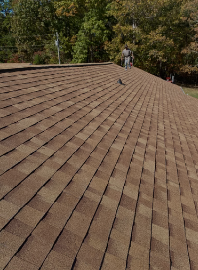 Completed shingle roof